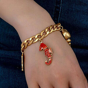 Zara Limited Edition Ocean Sea Charm Bracelet Gold Shell Starfish Sea Horse NWT